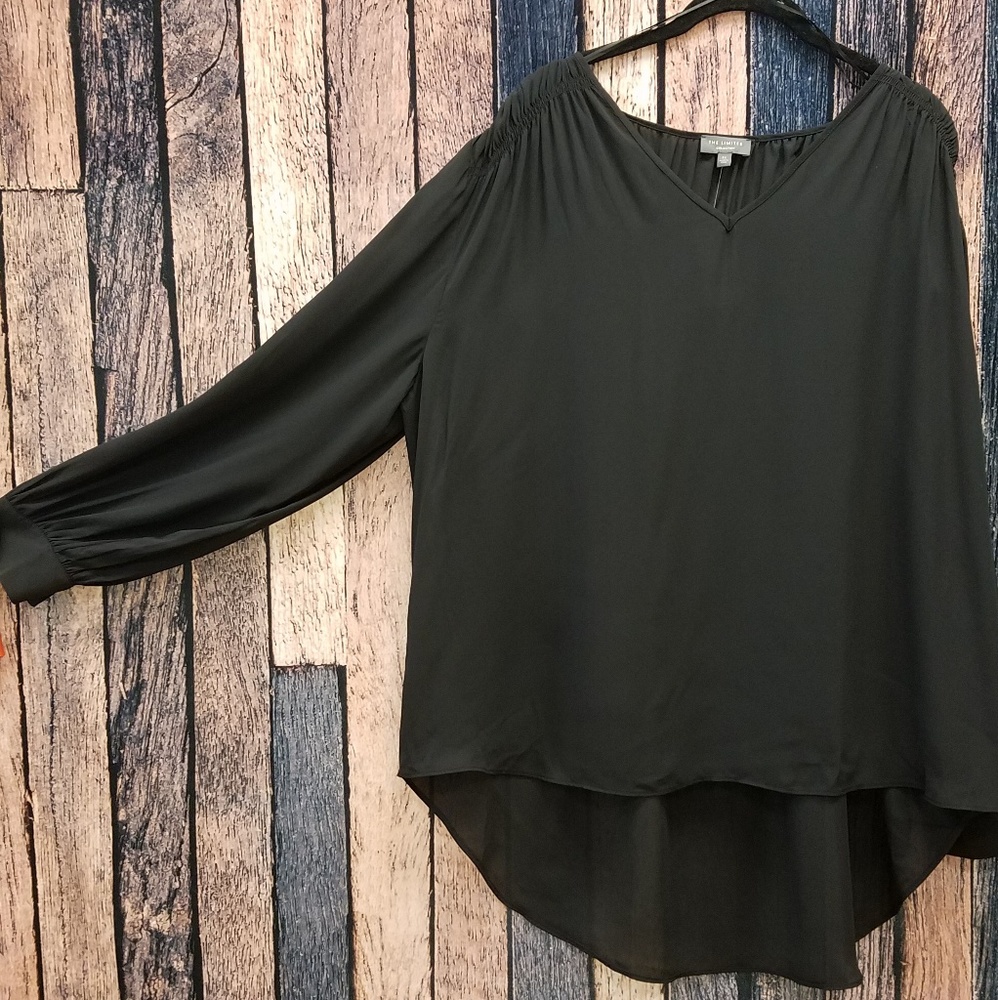 Black Gathered Hi Low Tunic